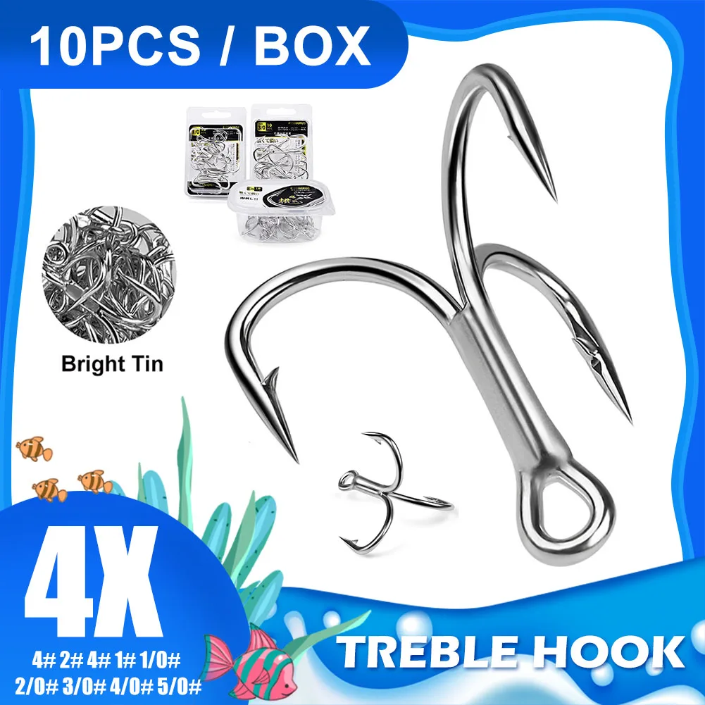 10PCS Fishing Hooks Outdoor Sports Fishing Accessories Saltwater Fishing High-Carbon Steel Strength Triple Barbed Fish Hooks
10PCS Fishing Hooks Outdoor Sports Fishing Accessories Saltwater Fishing High-Carbon Steel Strength Triple Barbed Fish Hooks
