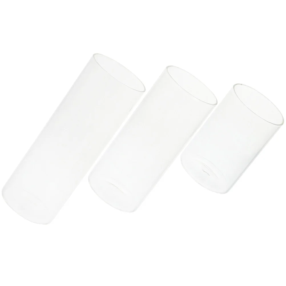 

3 Pcs Transparent Jar Desktop Cup Decor Container Tea Light Clear Candleholder Delicate Glass Small