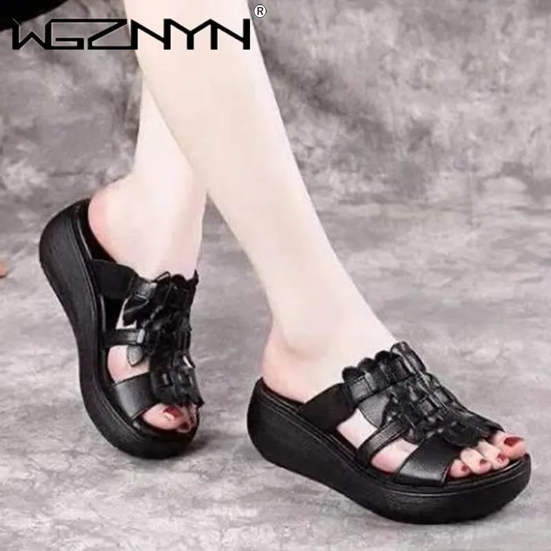 2022 Genuine PU Leather Gladiator Slippers for Women Wedges Retro Sandals Ladies High Heel Casual Platform Slippers Summer Shoes
2022 Genuine PU Leather Gladiator Slippers for Women Wedges Retro Sandals Ladies High Heel Casual Platform Slippers Summer Shoes