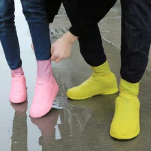 1 Pair Latex Waterproof Shoe Cover Unisex Rain Boots Anti-slip Thickening Outdoor Overshoes Dust Cove Reusable