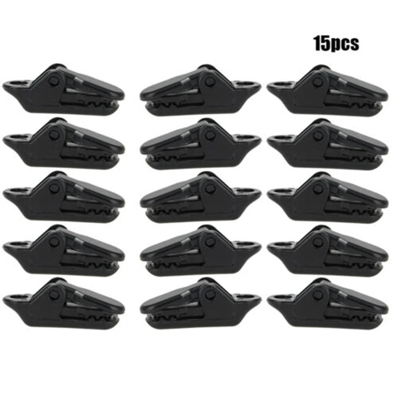 

15pcs Outdoor Camping Alligator ClipTighten Tarp Clips Hook Camp Gripper Anchor Awning Canopy Clamp Caravan Snap Canvas Tool