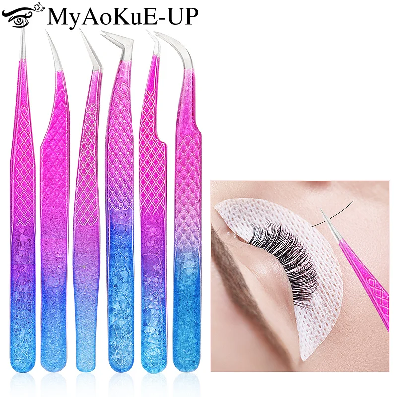 1pcs Stainless Steel Eyelash Extension Tweezers Eyebrow Clip Red Blue Gradient Ice Flower Art Design Lash Tweezers Makeup Tools
1pcs Stainless Steel Eyelash Extension Tweezers Eyebrow Clip Red Blue Gradient Ice Flower Art Design Lash Tweezers Makeup Tools