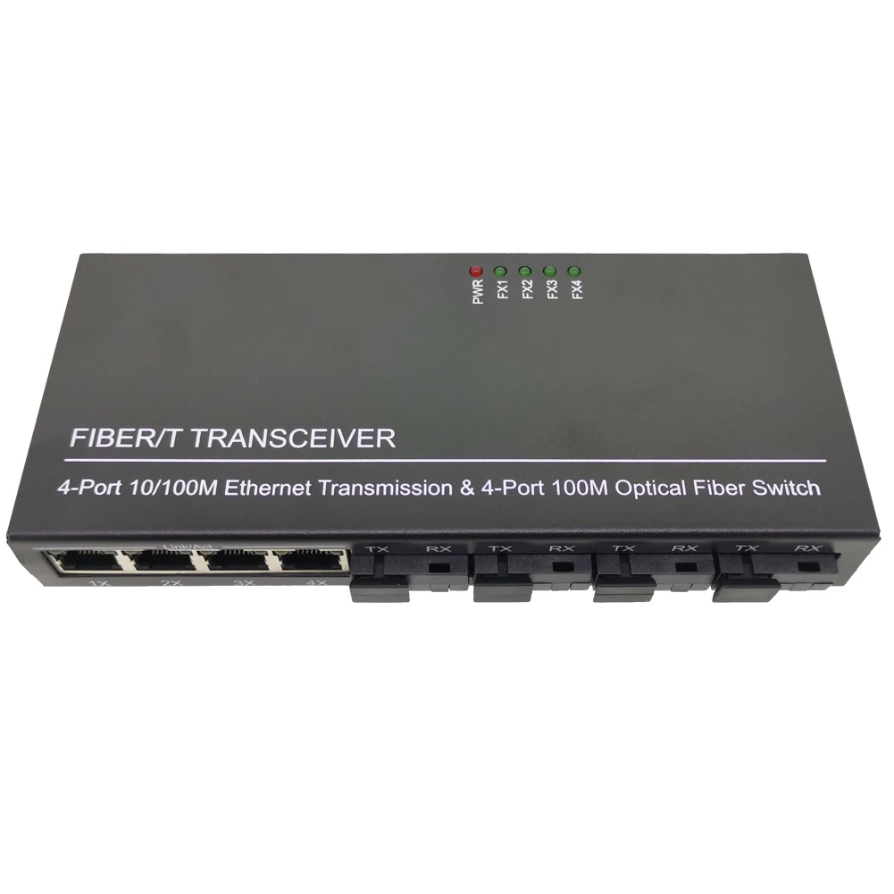 4F4E 10/100M Fast Ethernet Switch Fiber Optical Media Converter Single Mode 4XRJ45 4XSC 2A2B Fast Fiber Switch US Plug
4F4E 10/100M Fast Ethernet Switch Fiber Optical Media Converter Single Mode 4XRJ45 4XSC 2A2B Fast Fiber Switch US Plug