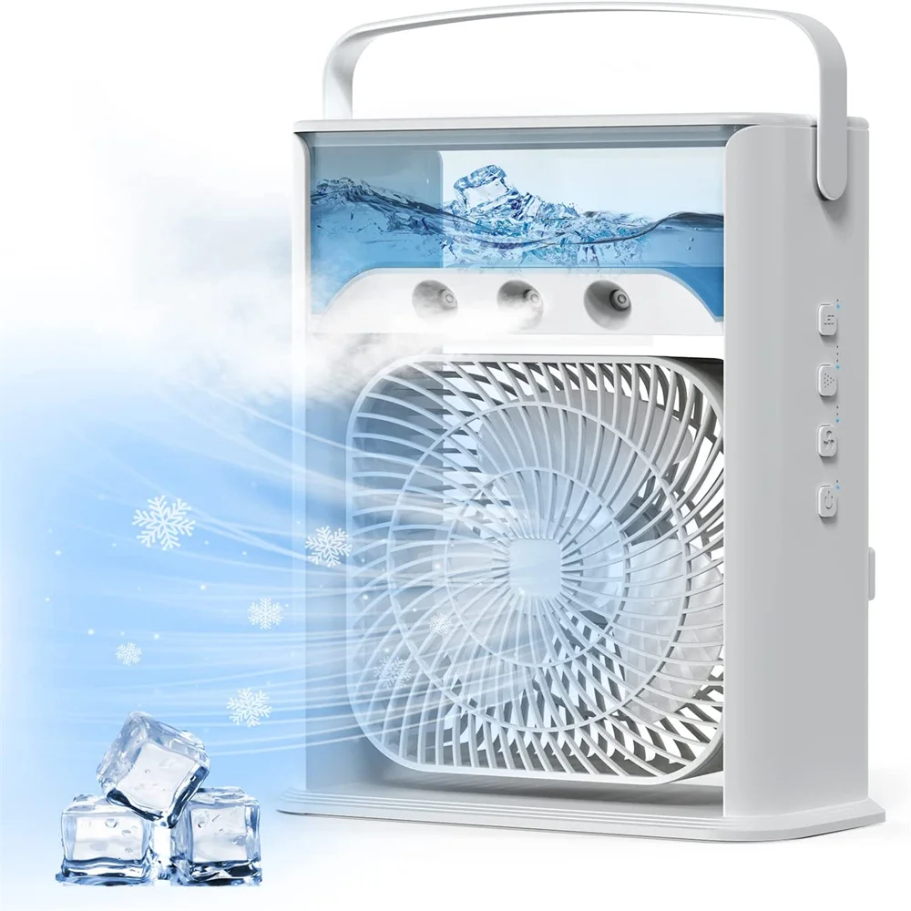 Portable Air Conditioner Fan, Evaporative Air Cooler Humidifier, Small Desktop Cooling Fan with 7-Color LED Light for Room Offic
Portable Air Conditioner Fan, Evaporative Air Cooler Humidifier, Small Desktop Cooling Fan with 7-Color LED Light for Room Offic