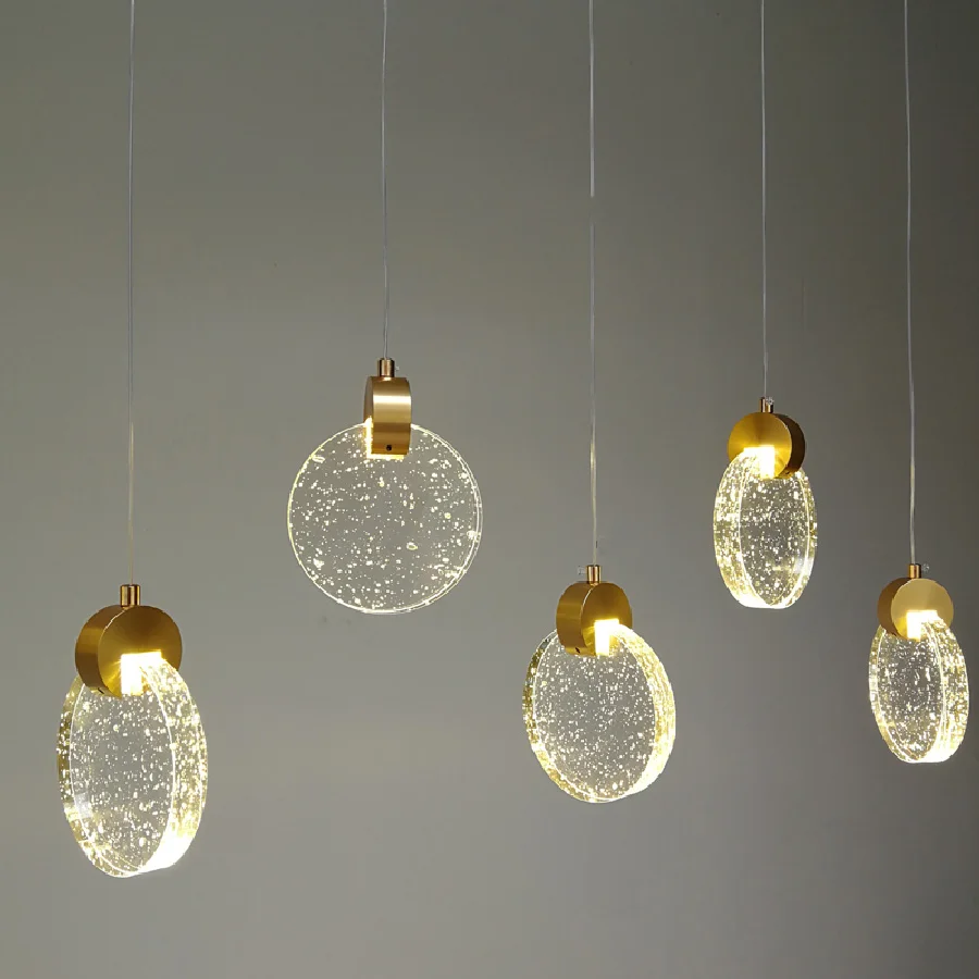 Round Crystal Pendant Lights LED Glass Hanging Lamp Bar Counter Parlor Decor Restaurant Hanglamp AC 220V Interior Lighting Lamps
Round Crystal Pendant Lights LED Glass Hanging Lamp Bar Counter Parlor Decor Restaurant Hanglamp AC 220V Interior Lighting Lamps