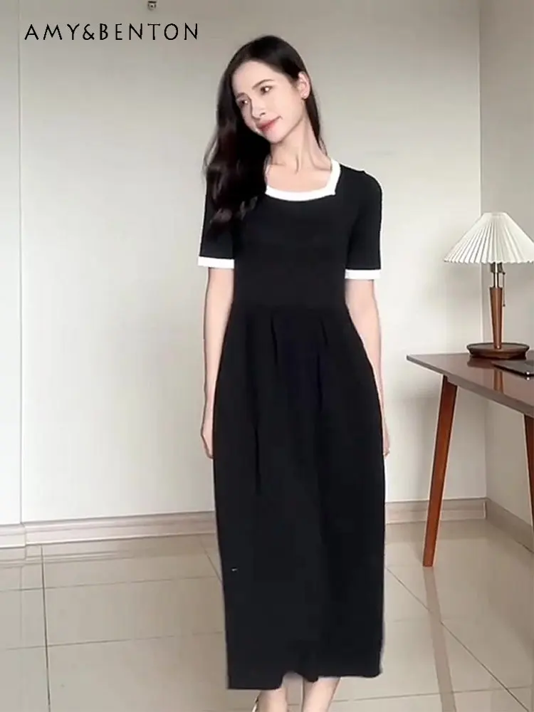 Women's Clothing 2023 Summer Belly-Covering Slimming Casual Niche Short Sleeve Dress High-End Beautiful Black Mid-length Dress
Women's Clothing 2023 Summer Belly-Covering Slimming Casual Niche Short Sleeve Dress High-End Beautiful Black Mid-length Dress