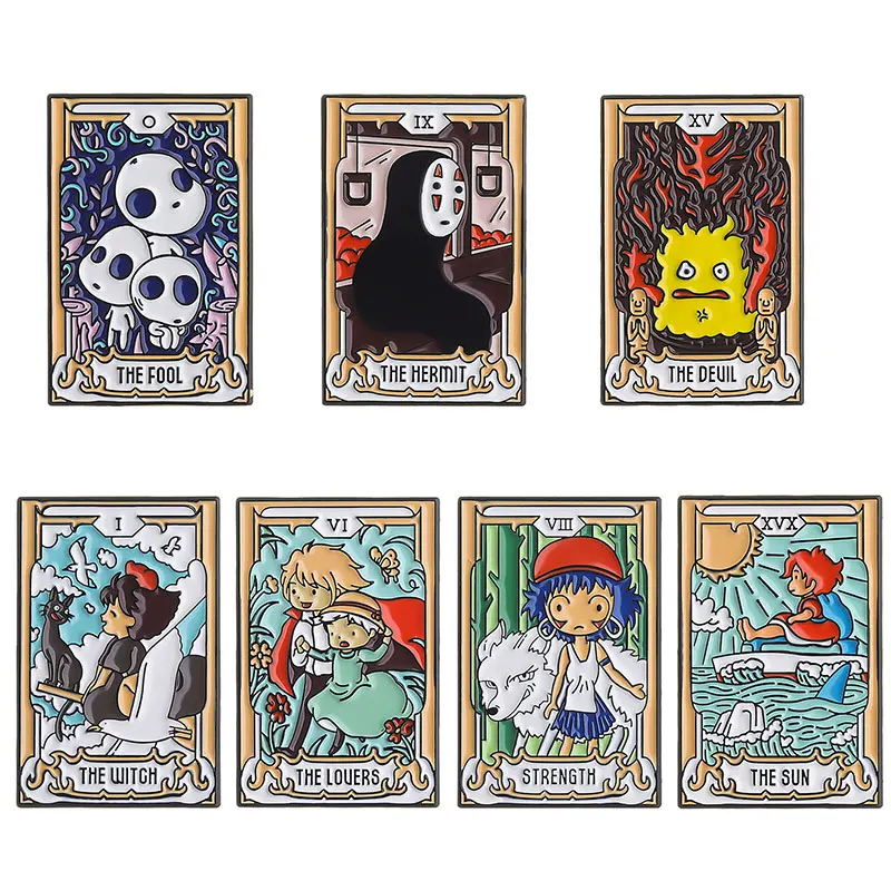 Cute Anime Spirited AwayHowl's Moving Castle Tarot Magic Metal Brooch Badge Jewellery Clothes Hat Backpack Accessory Gifts
Cute Anime Spirited AwayHowl's Moving Castle Tarot Magic Metal Brooch Badge Jewellery Clothes Hat Backpack Accessory Gifts