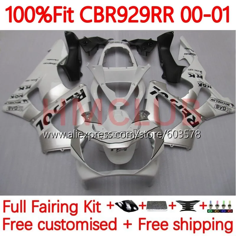 Injection For HONDA CBR929RR CBR900 CBR929 RR CBR 900RR 929RR 900 929 RR 2000 2001 CBR900RR 00 01 Fairing 117No.0 Repsol Silvery 
Injection For HONDA CBR929RR CBR900 CBR929 RR CBR 900RR 929RR 900 929 RR 2000 2001 CBR900RR 00 01 Fairing 117No.0 Repsol Silvery