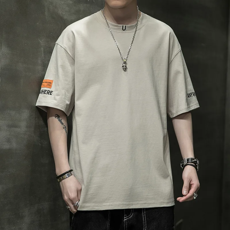 2022 Summer Cotton Oversized T-shirt Men's Round Neck Casual Half Sleeve Bottoming Shirt Embroidered Short Sleeve T-shirt
2022 Summer Cotton Oversized T-shirt Men's Round Neck Casual Half Sleeve Bottoming Shirt Embroidered Short Sleeve T-shirt