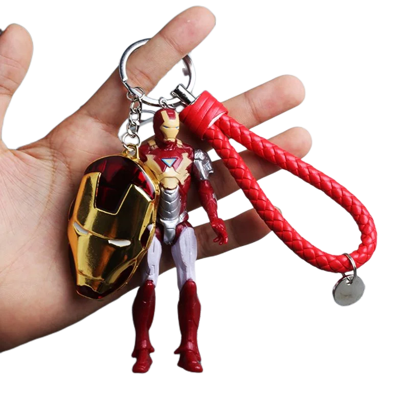 

Marvel Series Anime Peripheral Avengers Alliance Cartoon Cute Doll Keychain Iron Man Metal Shield Personality Doll Key Ring Gift