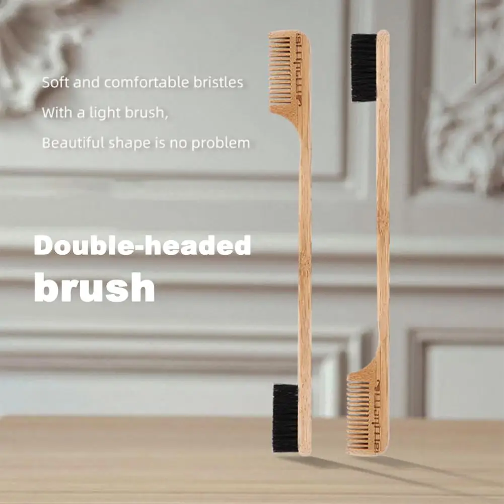 Helpful Hair Comb Rounded Teeth Compact Soft Bristles Wooden Toothbrush Type Eyebrow Comb Dual Edge Brush Natural
Helpful Hair Comb Rounded Teeth Compact Soft Bristles Wooden Toothbrush Type Eyebrow Comb Dual Edge Brush Natural