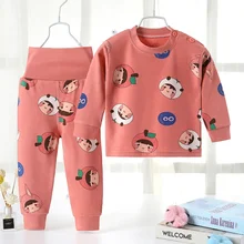 Infant Newborn Underwear Sets Autumn Cotton Long Sleeve 2PCs Outfits Clothes Set Baby Girl Boy High Waist Protect Belly Pants
