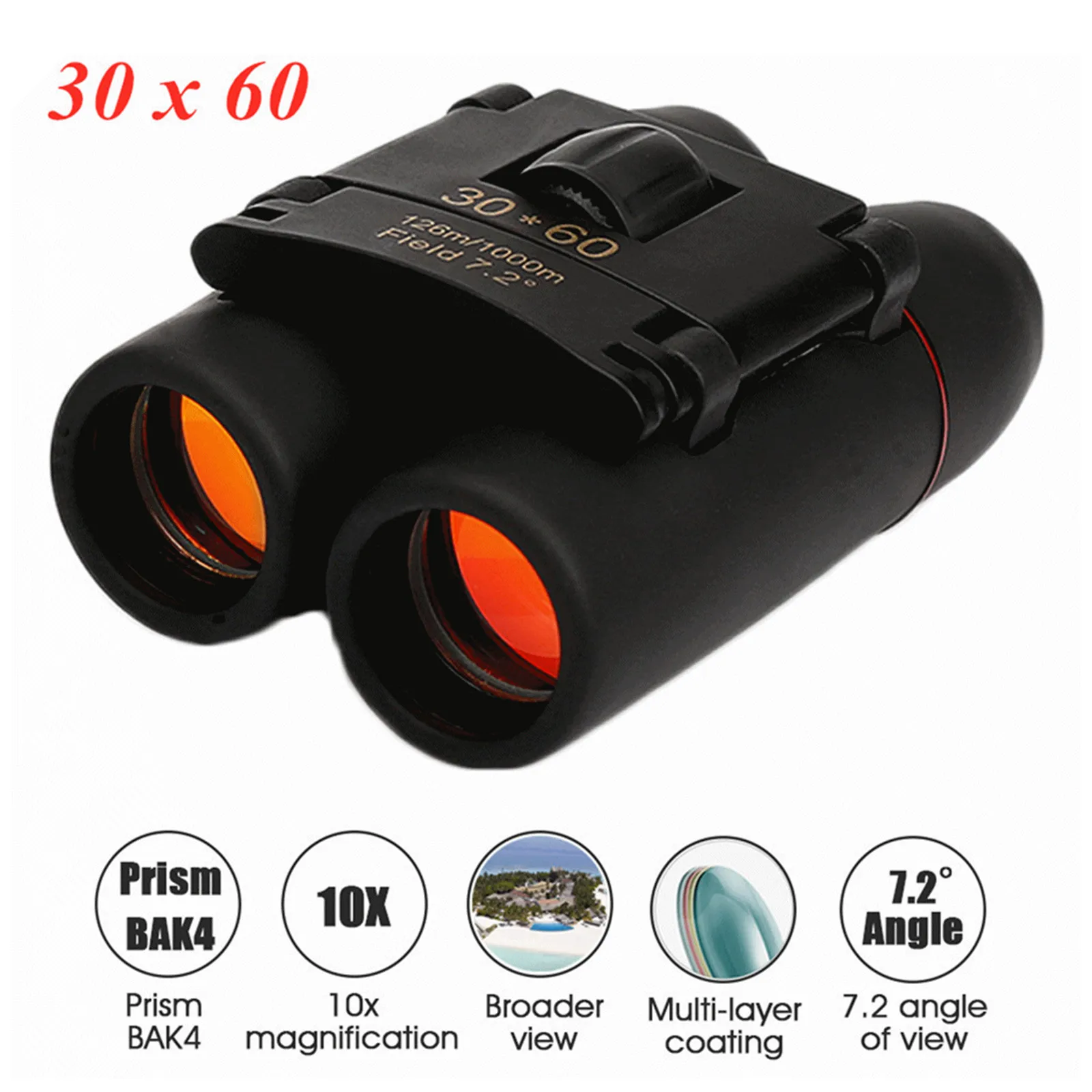 Zoom Telescope 30x60 Folding Binoculars With Low Light Night Vision For Outdoor Bird Watching Travelling Hunting Camping 1000m
Zoom Telescope 30x60 Folding Binoculars With Low Light Night Vision For Outdoor Bird Watching Travelling Hunting Camping 1000m