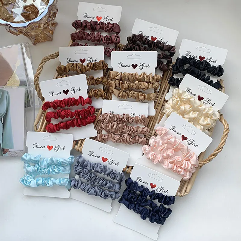 3PCS/set Women Silk Satin Scrunchies Solid Color Hair Rope Elegant Ponytail Holder Rubber Band Elastic Hairband Hair Accessories
3PCS/set Women Silk Satin Scrunchies Solid Color Hair Rope Elegant Ponytail Holder Rubber Band Elastic Hairband Hair Accessories
