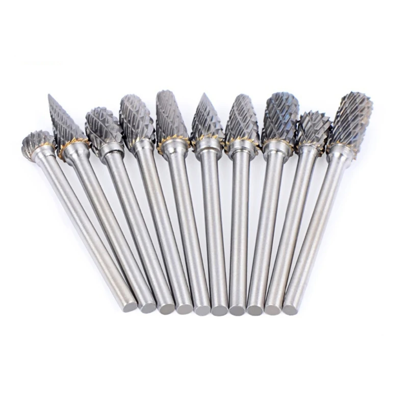 10 Pcs Double Cut Rotary Deburr Set for dremel Rotary Tool Tungsten Carbide Cutter Rotary Burr Set for Metal Polishing, Carving
10 Pcs Double Cut Rotary Deburr Set for dremel Rotary Tool Tungsten Carbide Cutter Rotary Burr Set for Metal Polishing, Carving