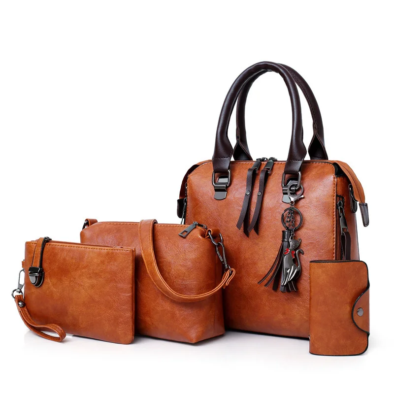

Women Handbag Sets 4pcs/set Composite Bags for Women Luxury Leather Purse and Handbags Famous Brand Designer Female Shoulder Bag