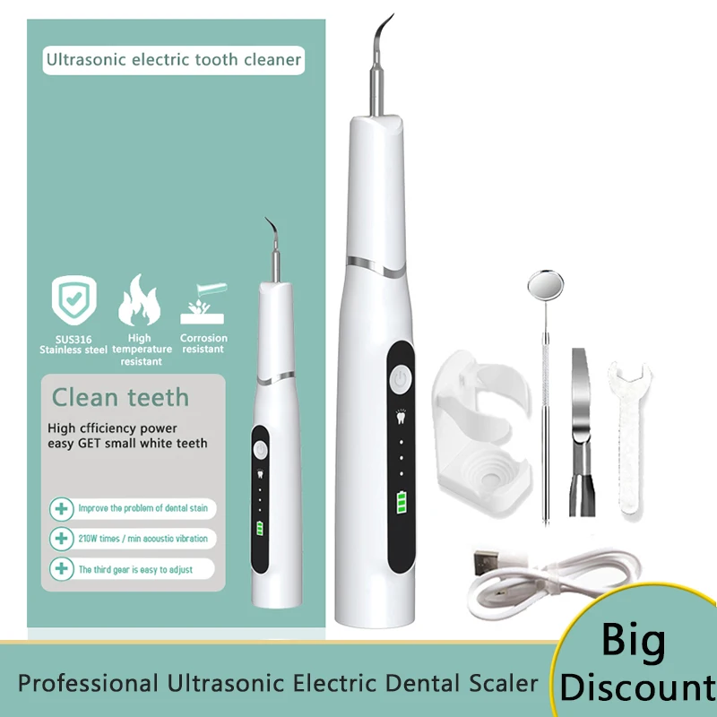 2022 Electric Dental Scaler Sonic Professional Sonic Calculus Remover Portable USB Charge Whiten Household Clean Tartar
2022 Electric Dental Scaler Sonic Professional Sonic Calculus Remover Portable USB Charge Whiten Household Clean Tartar