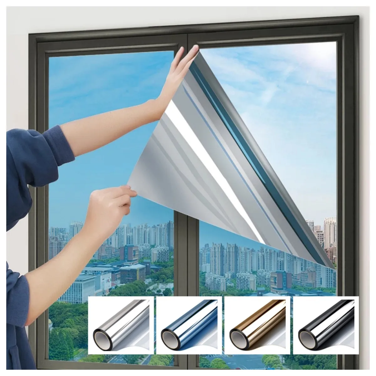 3/5/8m Window Privacy Film, One Way Mirror Film Anti UV Sun Blocking Heat Control Reflective Glass Tint Sticker for Home Office
3/5/8m Window Privacy Film, One Way Mirror Film Anti UV Sun Blocking Heat Control Reflective Glass Tint Sticker for Home Office