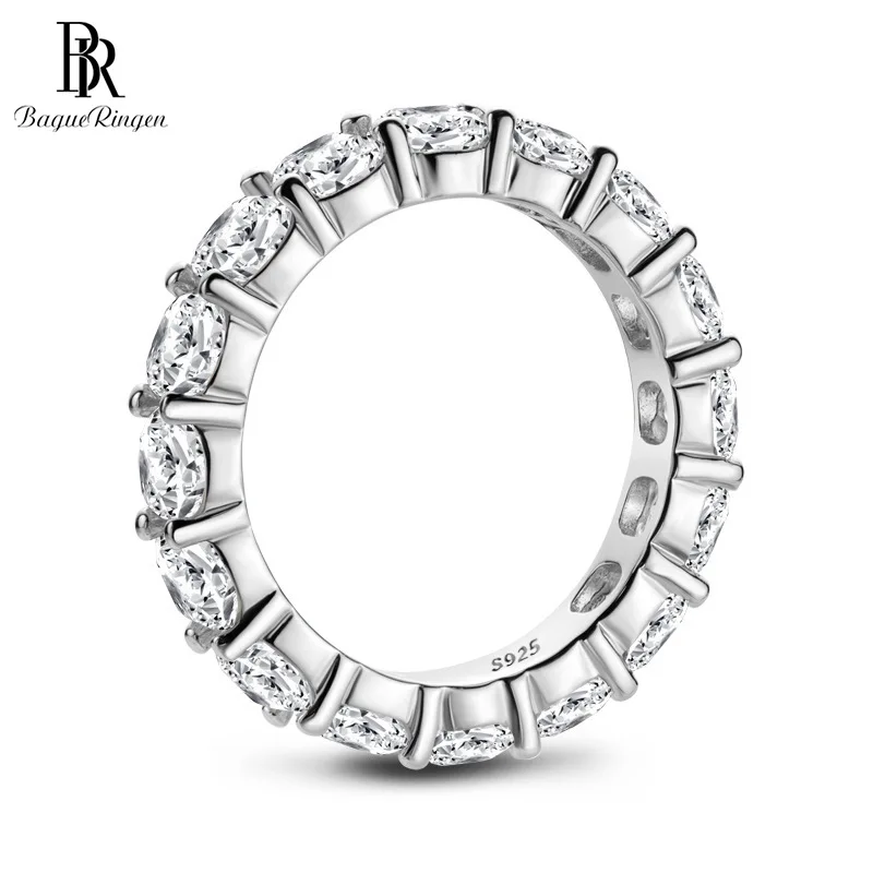 

Bague Ringen 925 Sterling Silver SONA Diamond Rings Luxury Round 4*4mm White Gemstone Wedding Anniversary Jewelry Female Gifts