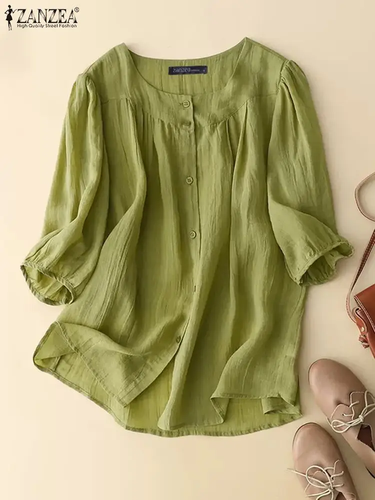 Casual Loose Blouses ZANZEA Women 2023 Summer Short Sleeve Shirts Vintage Round Neck Solid Color Chemise Pleated Spliced Tops
Casual Loose Blouses ZANZEA Women 2023 Summer Short Sleeve Shirts Vintage Round Neck Solid Color Chemise Pleated Spliced Tops