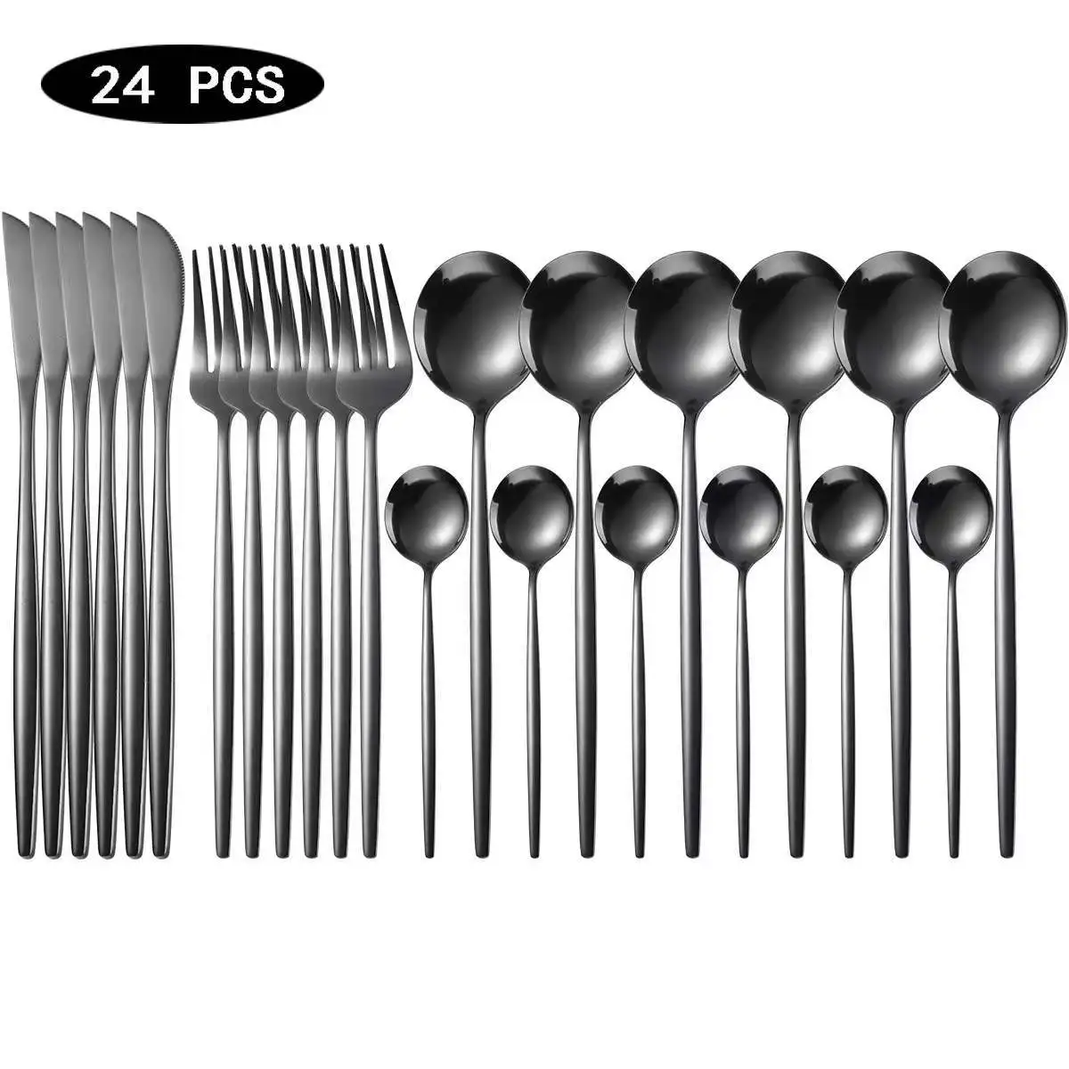24 pcs Western Tableware cutlery gold-plated spray paint cutlery fork spoon gift tableware kitchen accessories
24 pcs Western Tableware cutlery gold-plated spray paint cutlery fork spoon gift tableware kitchen accessories