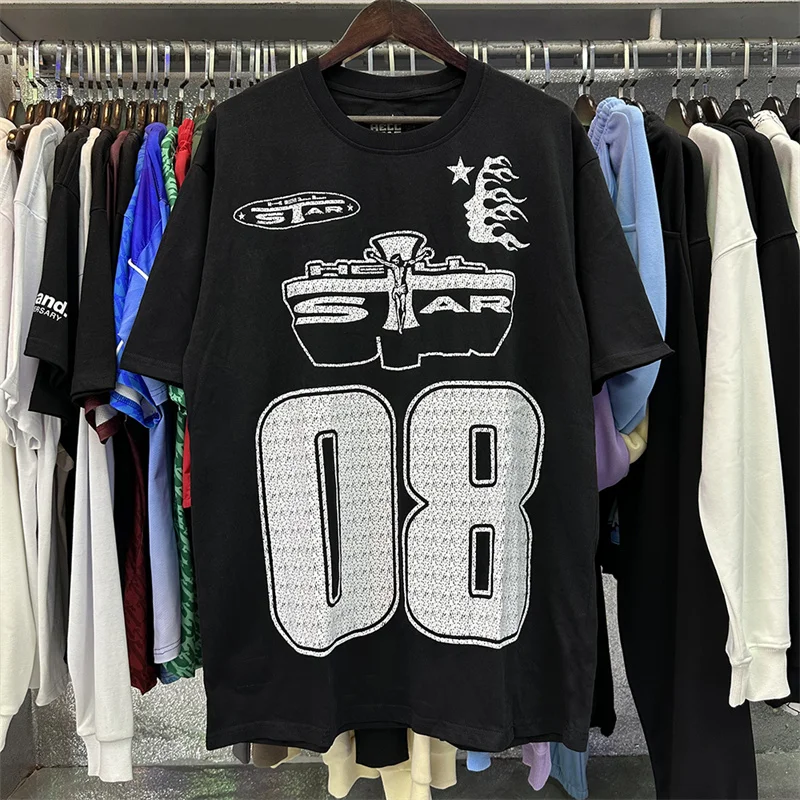 Hellstar Studios American Street Vintage Number 08 PATH TO PARADISE Cross Print Pure Cotton Casual Short Sleeve T-shirt
Hellstar Studios American Street Vintage Number 08 PATH TO PARADISE Cross Print Pure Cotton Casual Short Sleeve T-shirt