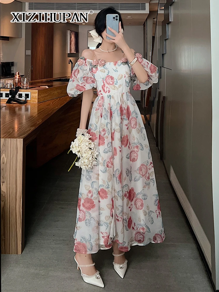 XIZIHUPAN Chic And Elegant Woman Dress Slash Neck Short Puff Sleeve Patchwork Print Floral Long Dresses Female 2022 Fashion New
XIZIHUPAN Chic And Elegant Woman Dress Slash Neck Short Puff Sleeve Patchwork Print Floral Long Dresses Female 2022 Fashion New