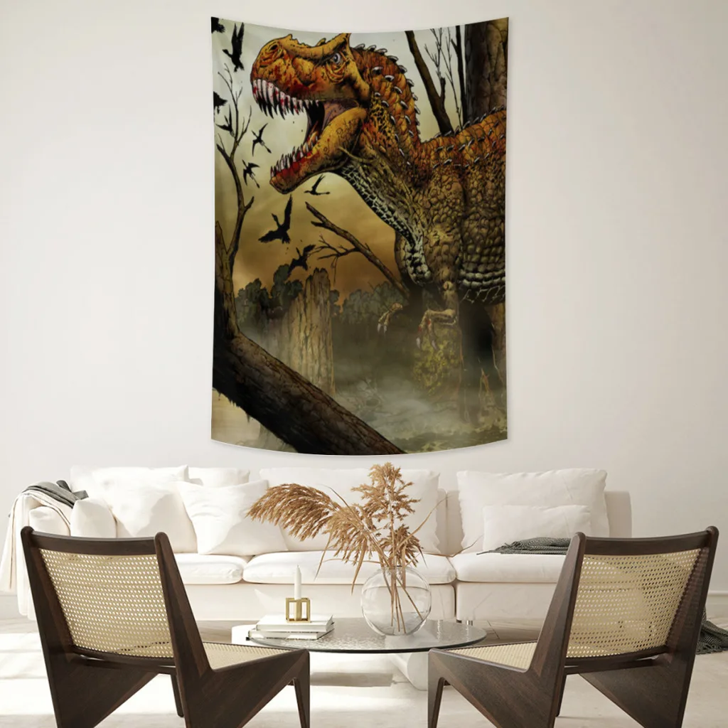 

Jurassic-dinosaur-pattern Large Fabric Wall Covering Meme Tapestry Aesthetic Bedroom Decor Carpet Background Cloth Yoga Mats