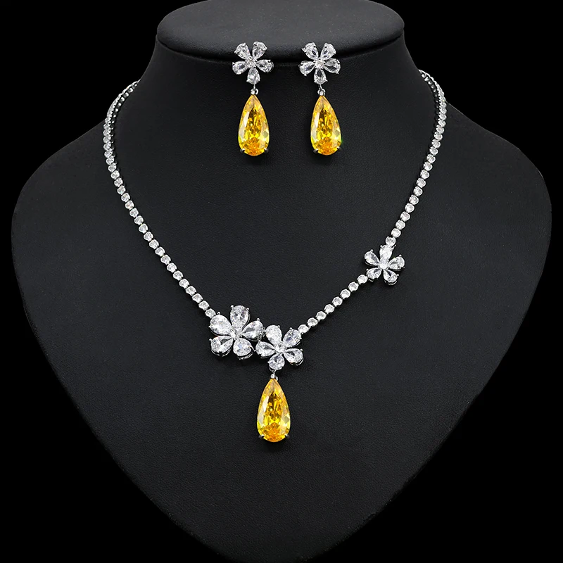 HIBRIDE Fashion New Flower Water Drop 2pcs Necklace and Earring Sets Cubic Zirconia Jewelry Set for Women Bridal Wedding N-361
HIBRIDE Fashion New Flower Water Drop 2pcs Necklace and Earring Sets Cubic Zirconia Jewelry Set for Women Bridal Wedding N-361