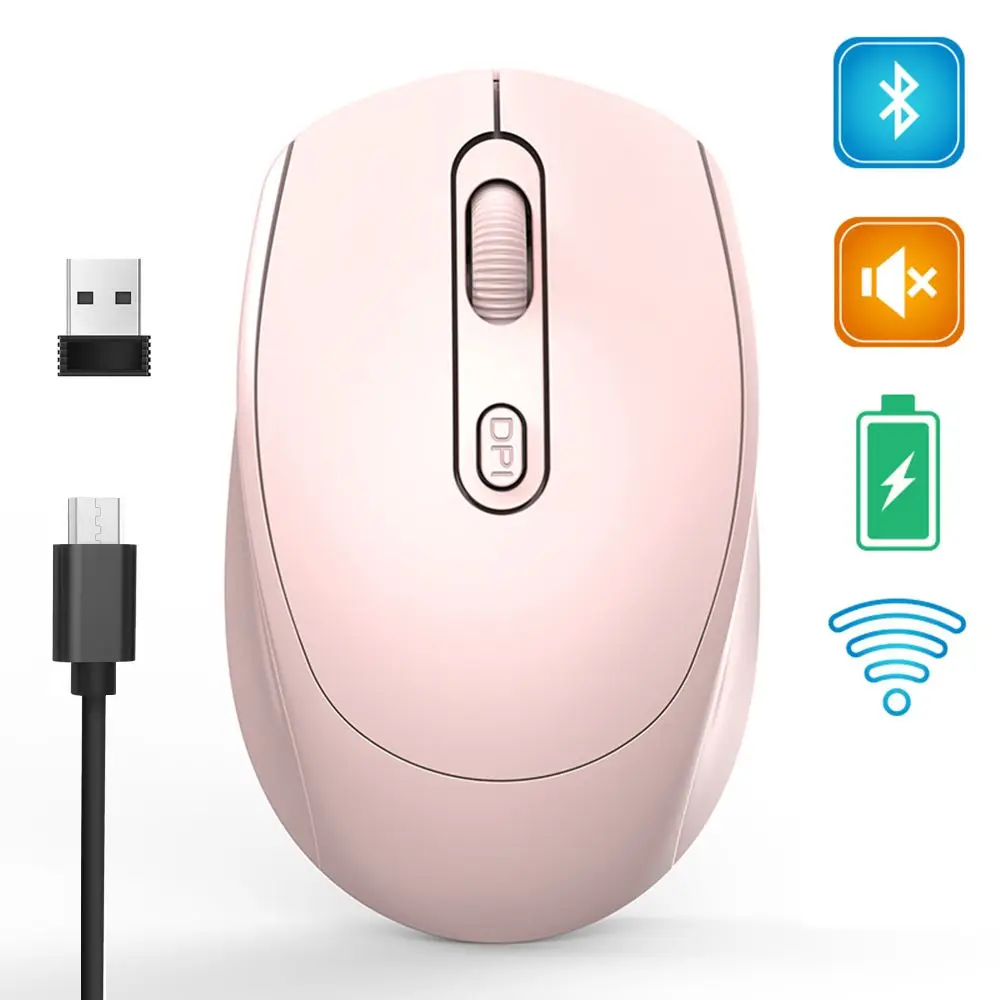 Ergonomic Rechargeable Ultra Thin Dual Mode Wireless Mouse Gaming Mouse 2.4G Bluetooth For iPad Computer Laptop PC
Ergonomic Rechargeable Ultra Thin Dual Mode Wireless Mouse Gaming Mouse 2.4G Bluetooth For iPad Computer Laptop PC