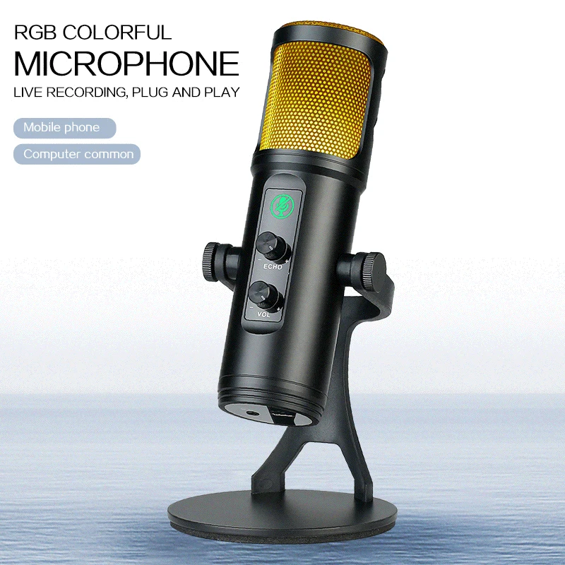 USB IOS TYPE C Android RGB Gaming Microphone On PC Mac Headphone Output And Touch-Mute Button Mic For Recording And Streaming
USB IOS TYPE C Android RGB Gaming Microphone On PC Mac Headphone Output And Touch-Mute Button Mic For Recording And Streaming