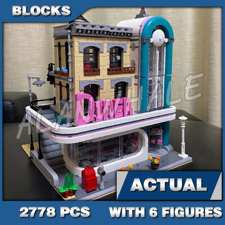 2778pcs Modular Street View Expert 1950s-style Downtown Diner 3-story Kitchen 15037 Building Blocks Toys Compatible With Model
2778pcs Modular Street View Expert 1950s-style Downtown Diner 3-story Kitchen 15037 Building Blocks Toys Compatible With Model