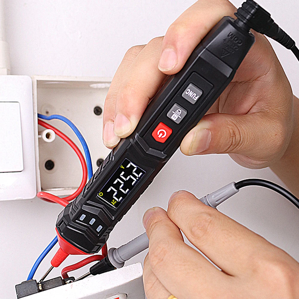 Smart Pen Multimeter Digital DC AC Voltmeter, Resistance Capacitance Diode Continue Hz Detector Live Wire Breaking Point Tester
Smart Pen Multimeter Digital DC AC Voltmeter, Resistance Capacitance Diode Continue Hz Detector Live Wire Breaking Point Tester