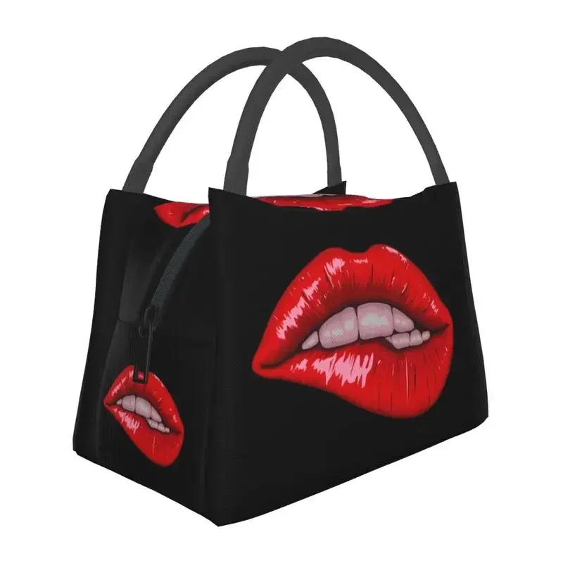 Biting Red Lips Kiss Insulated Lunch Tote Bag for Women Resuable Thermal Cooler Bento Box Office
Biting Red Lips Kiss Insulated Lunch Tote Bag for Women Resuable Thermal Cooler Bento Box Office