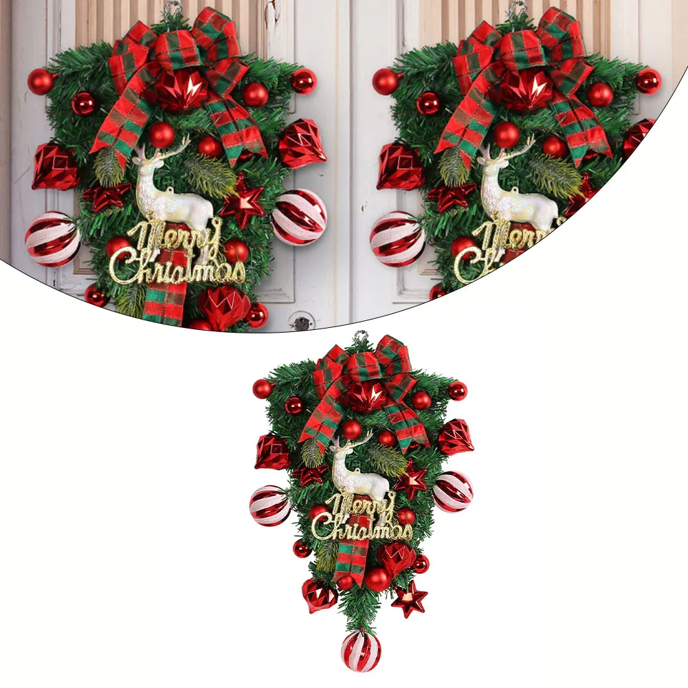 1Pc Christmas Red Wreath Front Door Hanging Elk Christmas Flower Bow 32*48.5cm For Xmas Party Home Decoration Accessories
1Pc Christmas Red Wreath Front Door Hanging Elk Christmas Flower Bow 32*48.5cm For Xmas Party Home Decoration Accessories