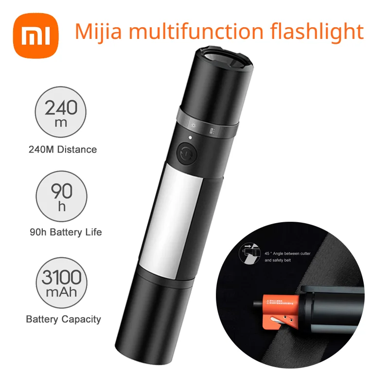 Многофункциональный масштабируемый Ультраяркий фонарь Xiaomi Mijia, выключатель окон, резак для ремня безопасности, Автомобильный аварийный светодиодный фонарик
Многофункциональный масштабируемый Ультраяркий фонарь Xiaomi Mijia, выключатель окон, резак для ремня безопасности, Автомобильный аварийный светодиодный фонарик