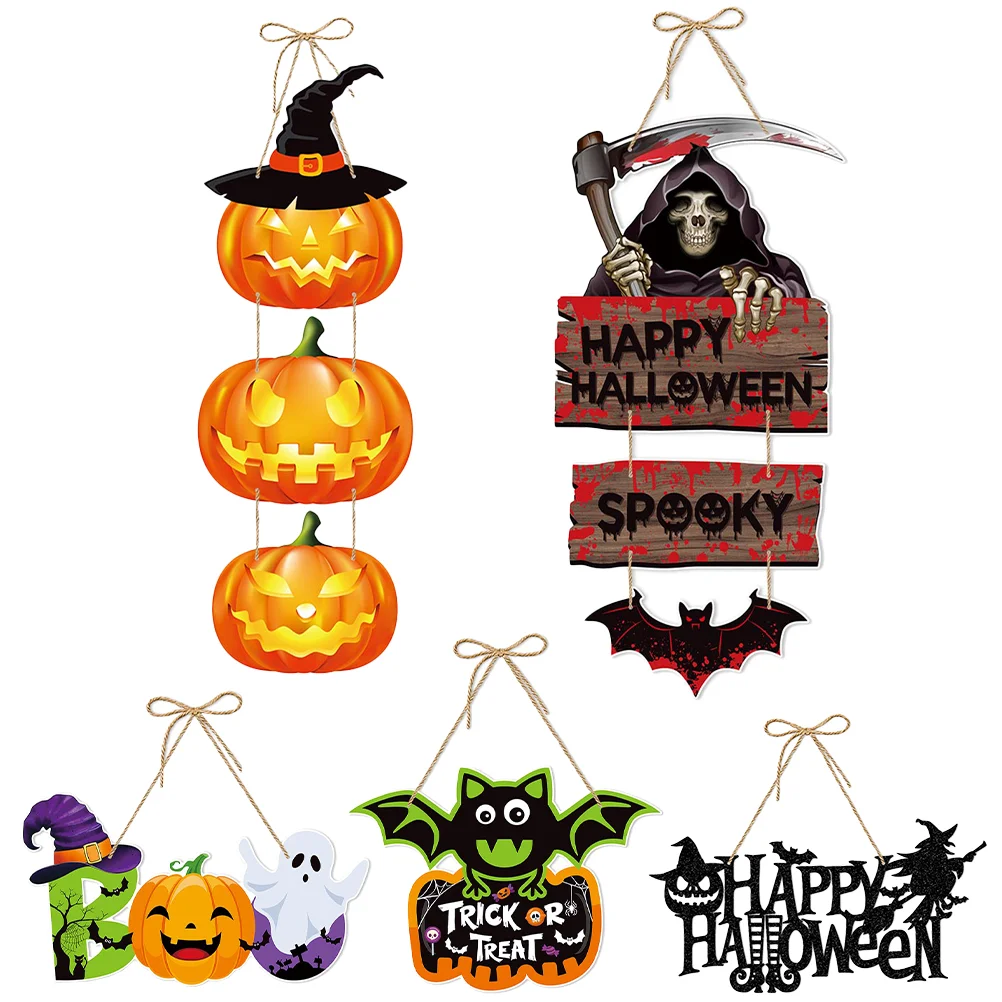 5 Pcs Decorations Home Paper Halloween Sign Ornament Themed Hanging Door For Front 
5 Pcs Decorations Home Paper Halloween Sign Ornament Themed Hanging Door For Front