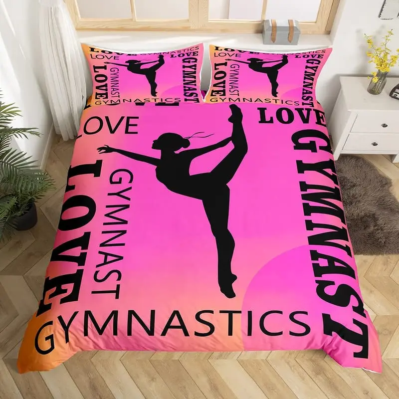 Love Gymnastics King Queen Duvet Cover Floor Exercises Ballet Bedding Set Neon Pink Dance Comforter Cover Polyester Quilt Cover
Love Gymnastics King Queen Duvet Cover Floor Exercises Ballet Bedding Set Neon Pink Dance Comforter Cover Polyester Quilt Cover