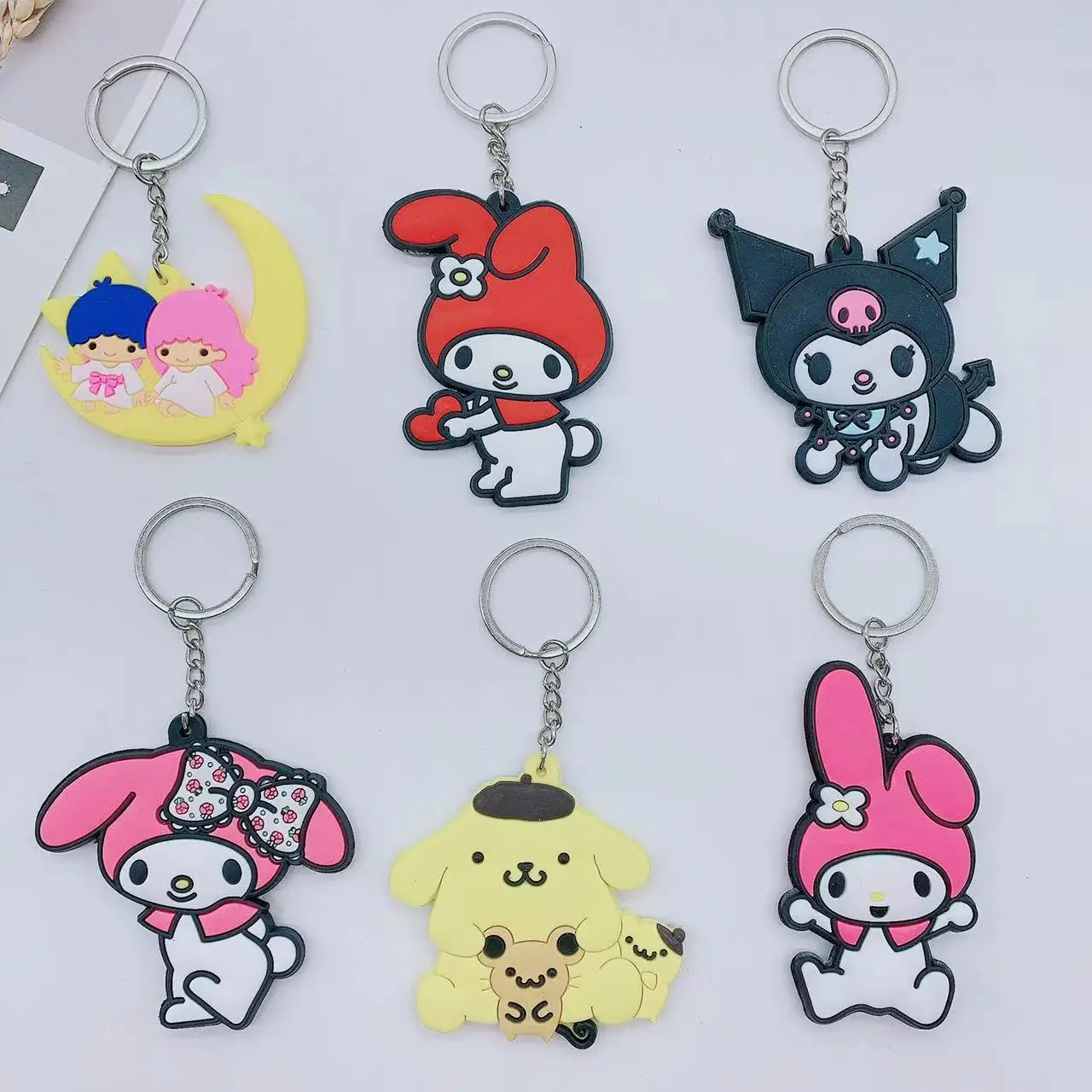 Cartoon Sanrio Silica Gel Key Chain Cute Pom Pom Purin Kuromi Backpack Pendant Hello Kitty Children's Toy Pendant
Cartoon Sanrio Silica Gel Key Chain Cute Pom Pom Purin Kuromi Backpack Pendant Hello Kitty Children's Toy Pendant