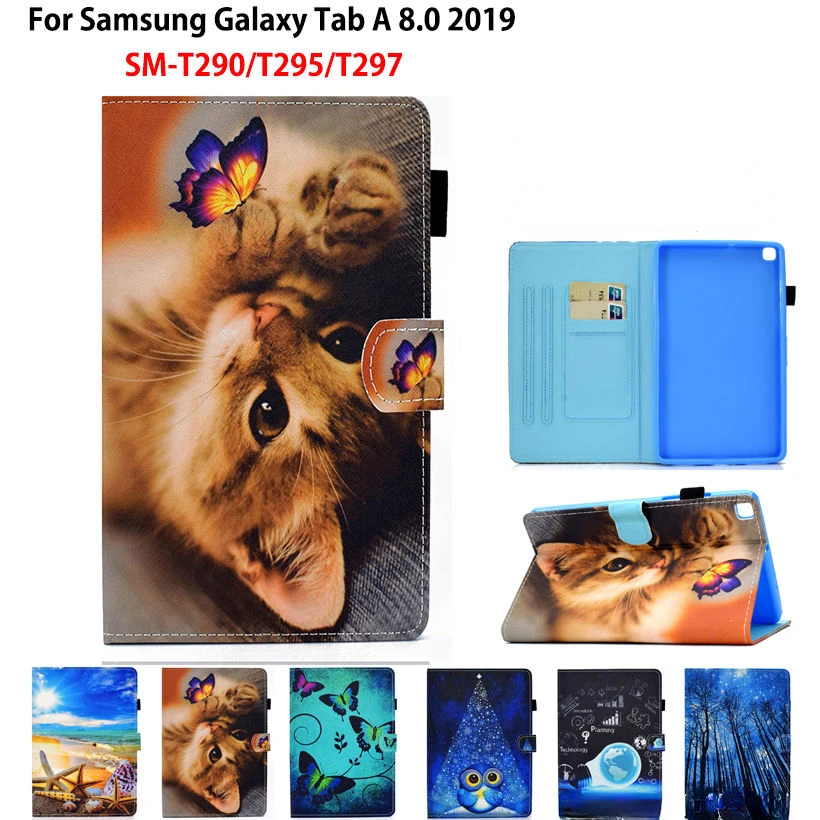 

Cute Painted Protective Funda for Samsung Galaxy Tab A 8.0 A8 2019 Cover Case SM-T290 SM-T295 8 inch Tablet Stand Capa TPU Shell