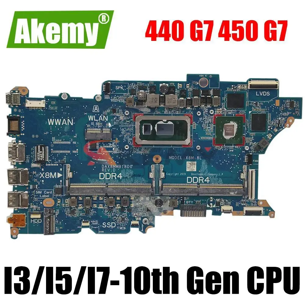 Материнская плата DAX8MMB18D0 для ноутбука HP Z66 Pro 15 G3 Z66 Pro 14 G3 440 G7 450 G7, материнская плата I3 I5 I7 CPU V2G GPU
Материнская плата DAX8MMB18D0 для ноутбука HP Z66 Pro 15 G3 Z66 Pro 14 G3 440 G7 450 G7, материнская плата I3 I5 I7 CPU V2G GPU