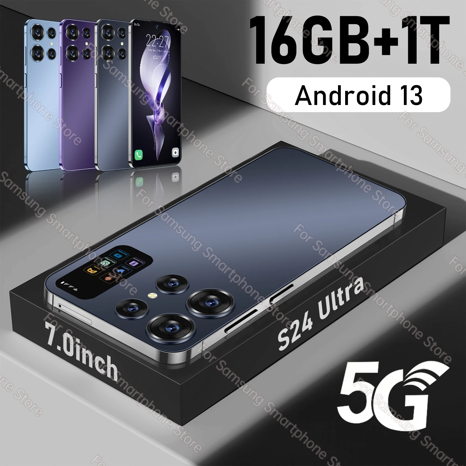 

Брендовый смартфон Global s24 s23 ultra 7.0HD, 16 ГБ + 1 ТБ, 7000 мАч, Android 13, Celulare, две Sim-карты