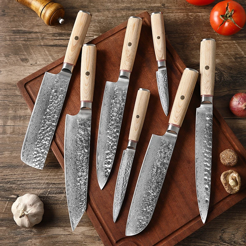 1-7PC Kitchen Knife Set Professional Forging Damascus Steel Chef Slicing Paring Santoku Boning Sharp Nakiri Cook Kitchen Knife
1-7PC Kitchen Knife Set Professional Forging Damascus Steel Chef Slicing Paring Santoku Boning Sharp Nakiri Cook Kitchen Knife