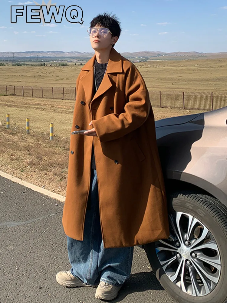 FEWQ Male Double Breasted Woolen Coat 2023 Korean New Fashion Lapel Cootton Clothing Winter Solid Color Men's Long Coats 24A816
FEWQ Male Double Breasted Woolen Coat 2023 Korean New Fashion Lapel Cootton Clothing Winter Solid Color Men's Long Coats 24A816