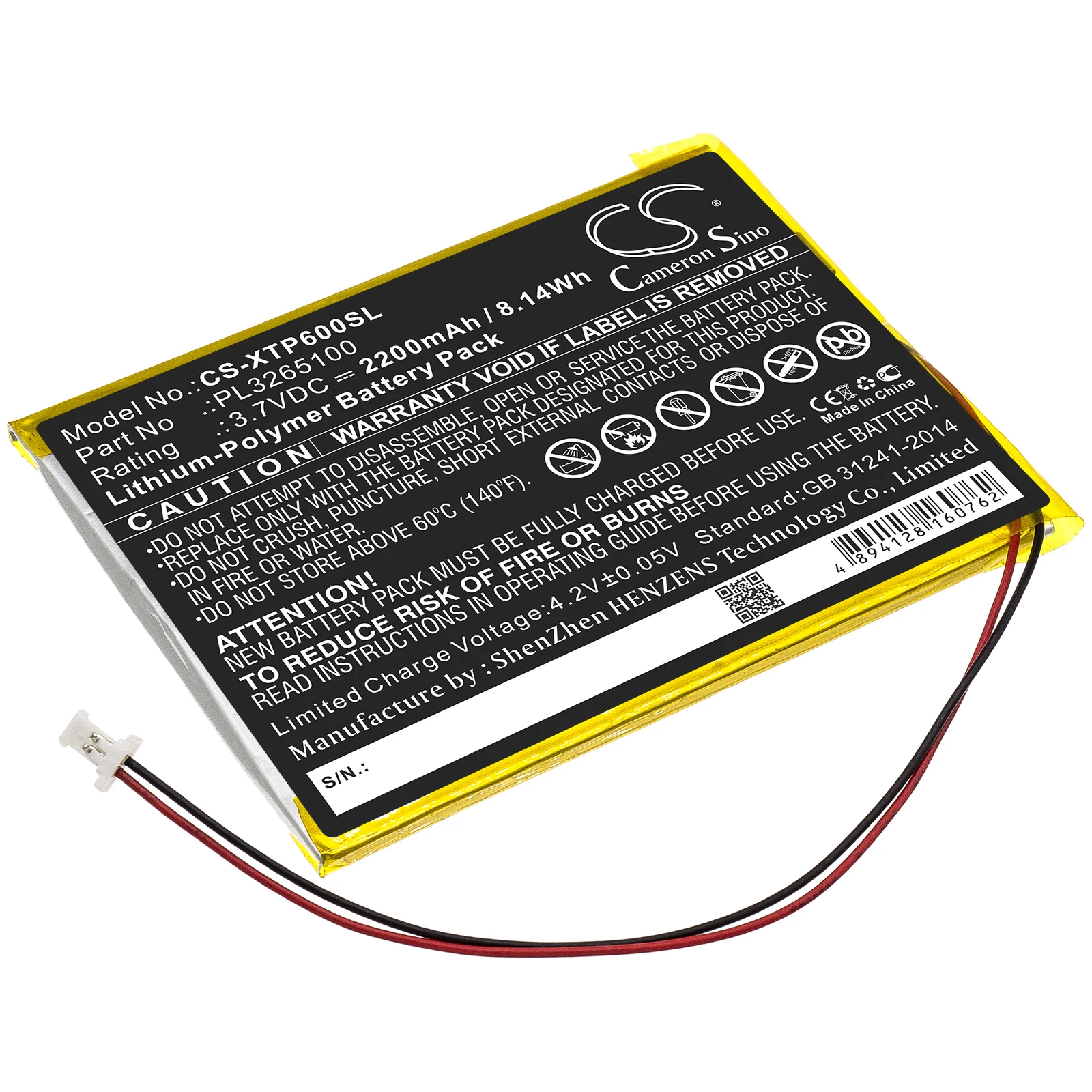 

Diagnostic Scanner Battery For XTOOL PL3265100 EZ300 EZ400 PS65 PS70 PS60 X500 Volts 3.7 Capacity 2200mAh / 8.14Wh