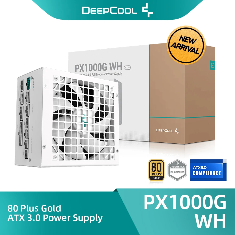 

DeepCool 80PLUS Gold Power Supply 1000W ATX3.0 PX1000G WH Efficiency Full Modular PC Power Supplie Computer Component White