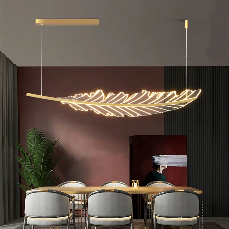 

Современная люстра в форме листьев в скандинавском стиле для гостиной, обеденного стола, кофейни, кухонного островка, подвесная фотолюстра золотого цвета
