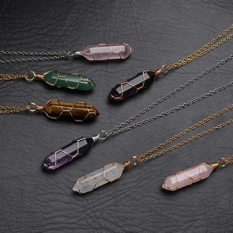 2022 Hexagonal Cylindrical Crystal Necklace Natural Stone Pendant Wire Wrap Stone Necklace for Women Men Fashion Jewelry
2022 Hexagonal Cylindrical Crystal Necklace Natural Stone Pendant Wire Wrap Stone Necklace for Women Men Fashion Jewelry