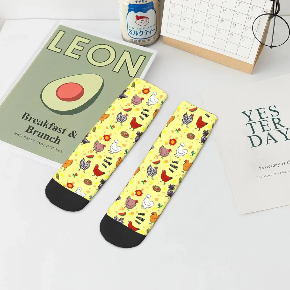 

Cute Farm Animal Socks Cartoon Chickens Print Child Pretty Short Tubes Large Chemical Fiber Quality Running Socks