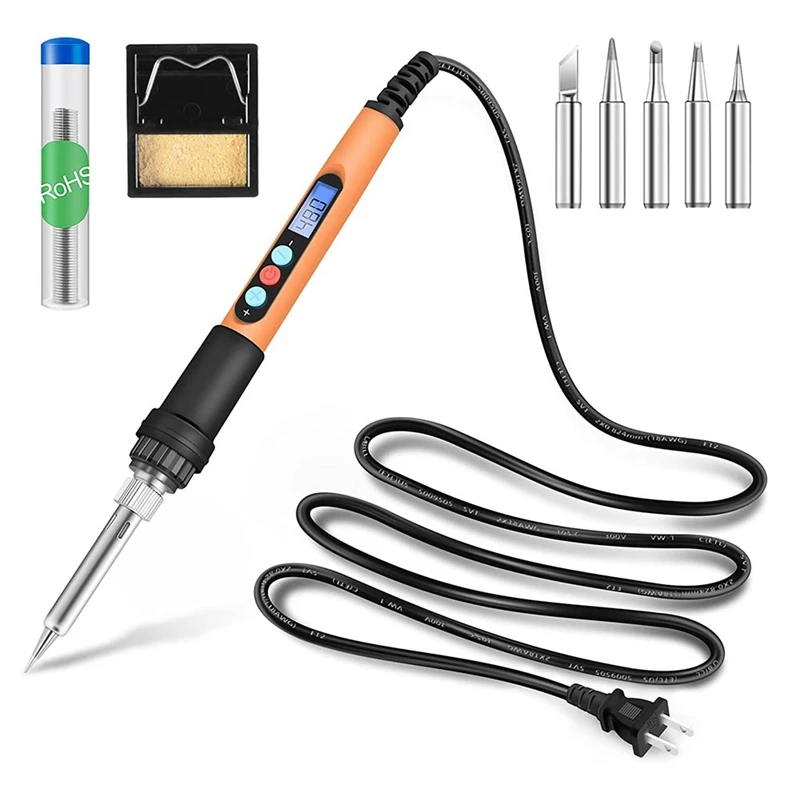 Spot Goods Soldering Iron Kit Electric,90W Digital Portable Soldering Iron 180-480℃(356-896℉) Adjustable Temperature Welding Too
Spot Goods Soldering Iron Kit Electric,90W Digital Portable Soldering Iron 180-480℃(356-896℉) Adjustable Temperature Welding Too